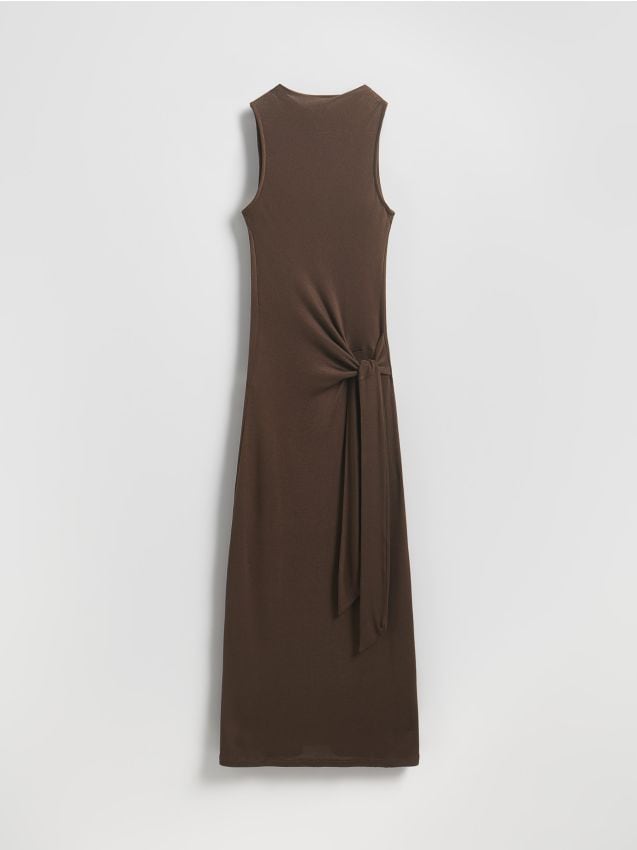 Reserved - Rochie cu șnur decorativ - maro Reserved - Rochie cu șnur decorativ - maro
