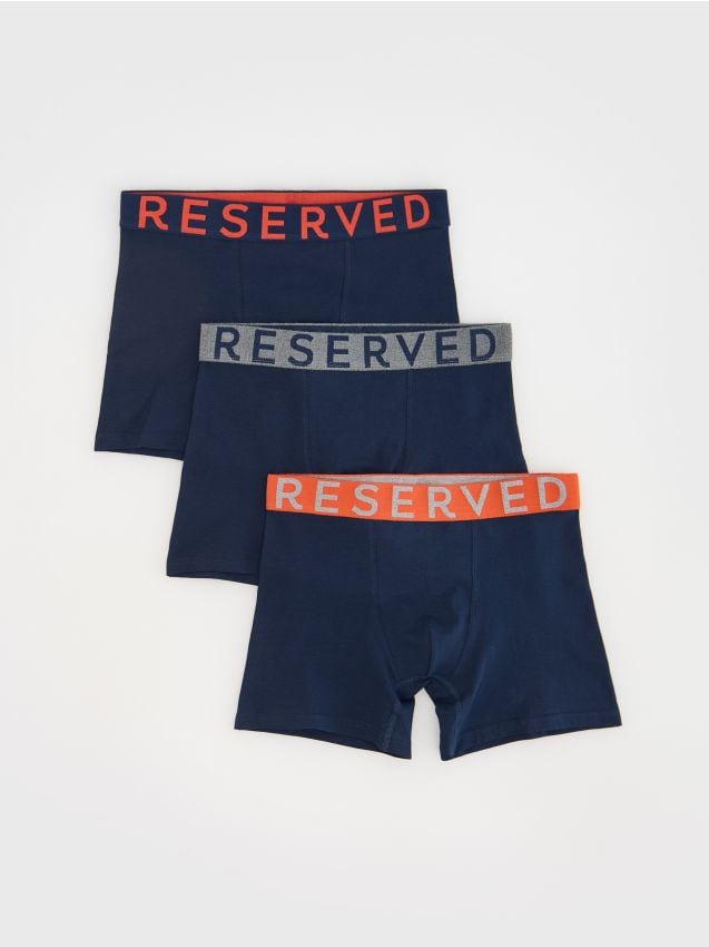 Reserved - Set de 3 perechi de boxeri long - bleumarin