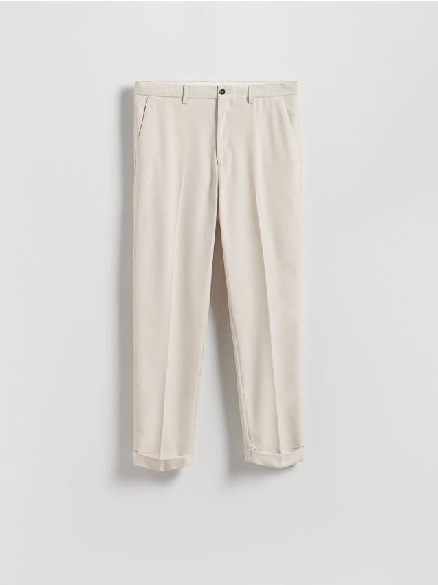 Reserved - Pantaloni clasici, cu adaos de viscoză - bej Reserved - Pantaloni clasici, cu adaos de viscoză - bej