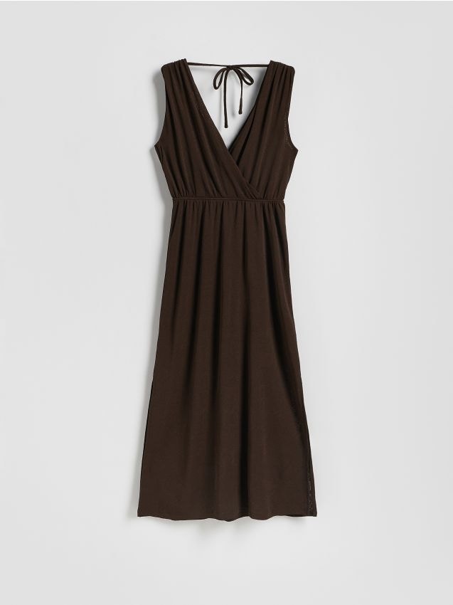 Maxi-jurk met strikceintuur - RESERVED