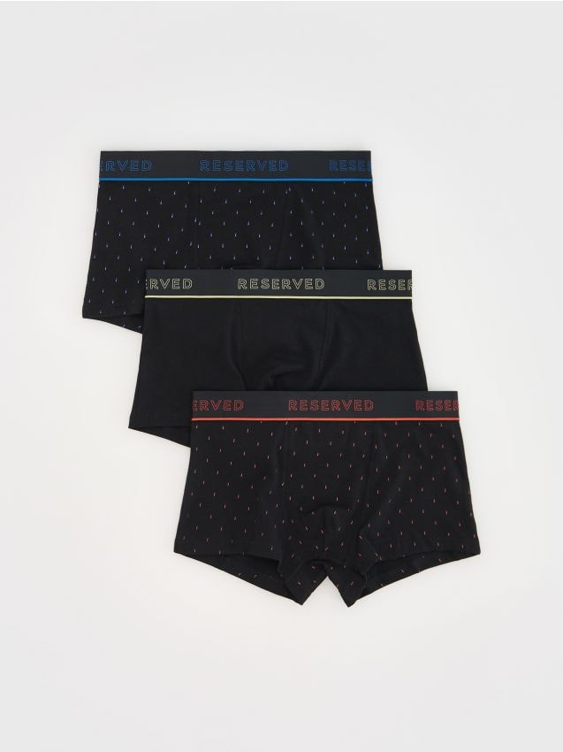 Reserved - Set de 3 perechi de boxeri classic - negru