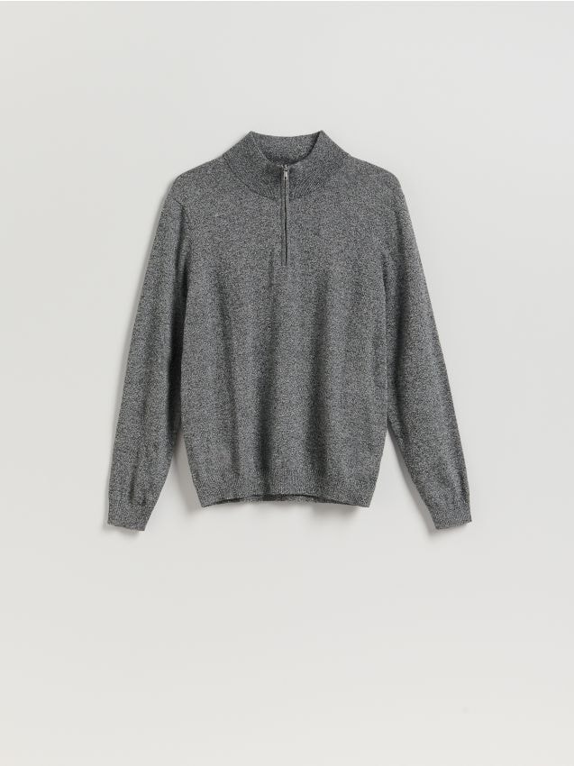 Cotton jumper with stand up collar - RESERVED