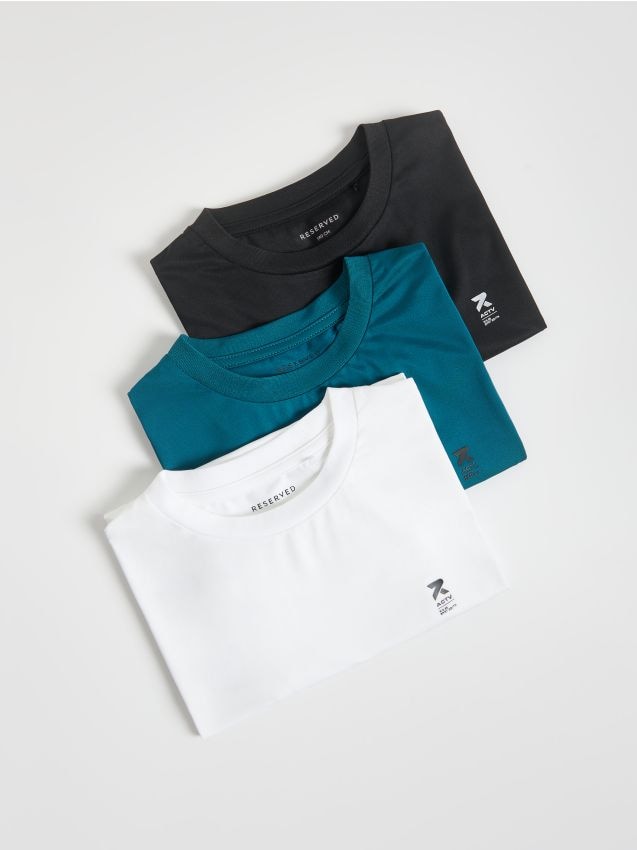 Reserved - Tricou sport 3 bucăți - alb
