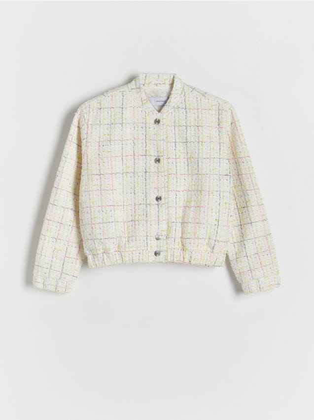 Reserved - geacă bomber din stofă de lână - multicolor