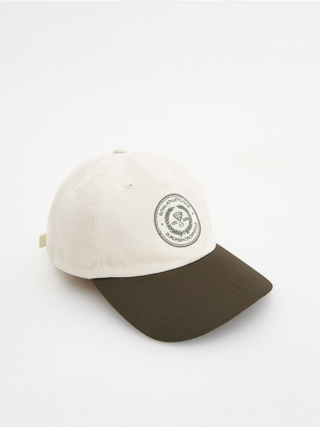 Cotton cap with embroidery - RESERVED