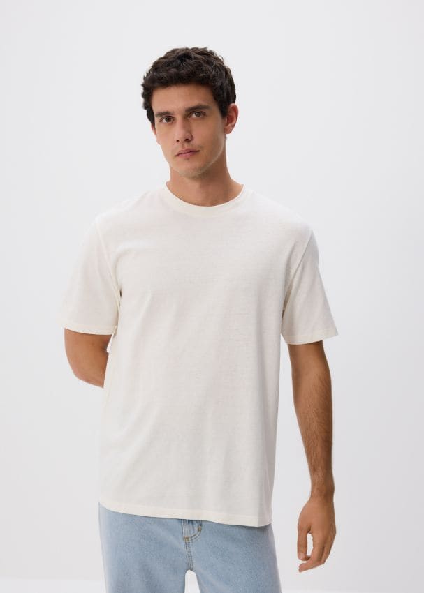 Comfort T-shirt with linen blend - RESERVED