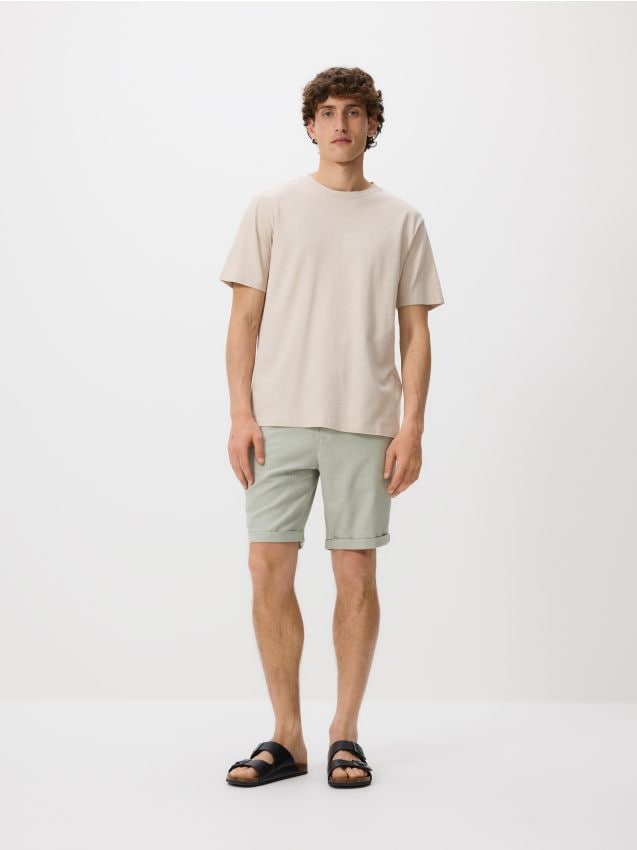 Comfort T-shirt with linen blend - RESERVED