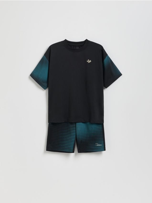 Reserved - Set sport cu imprimeu - negru