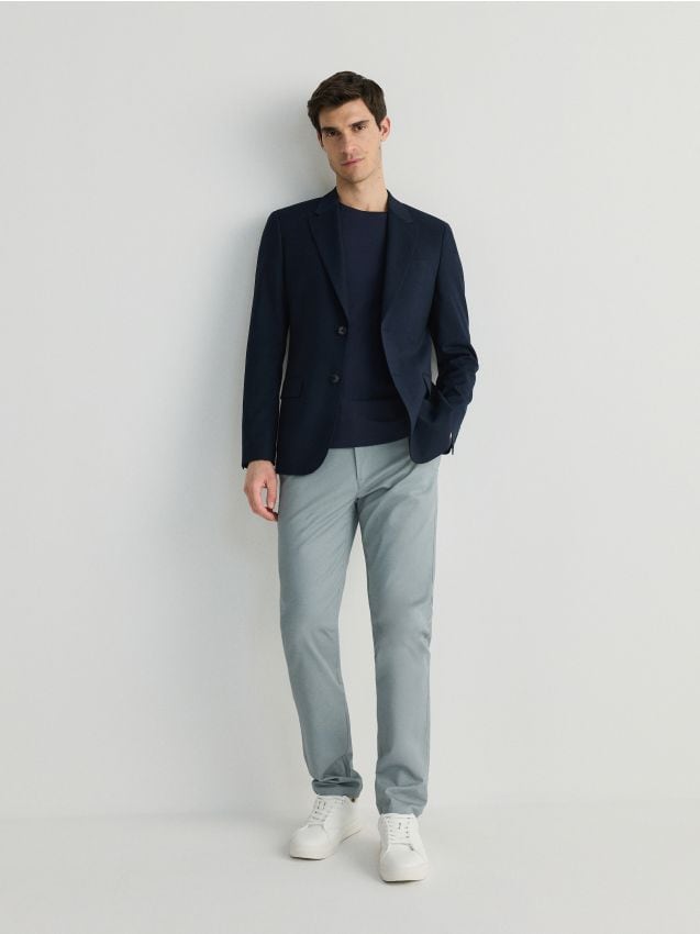 Reserved - tricou slim fit - bleumarin