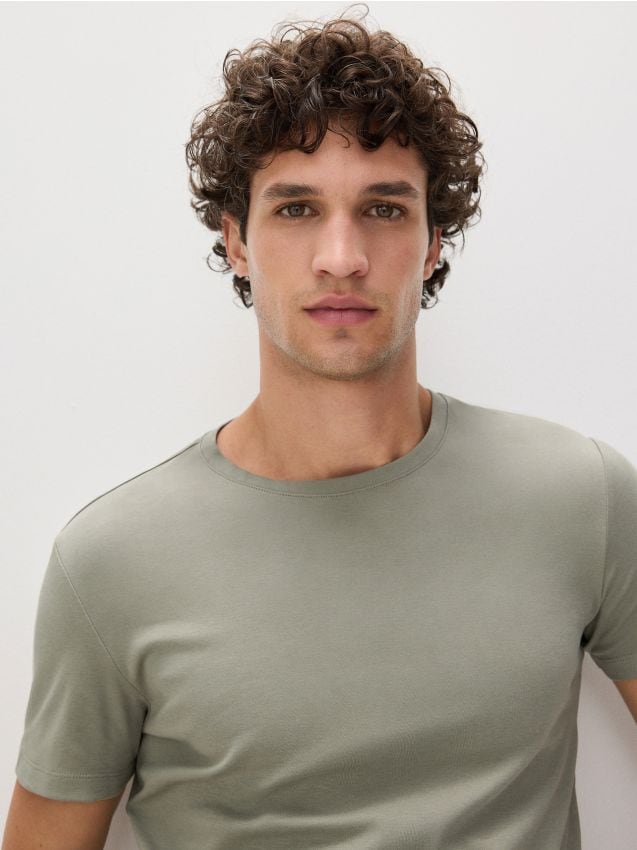Reserved - tricou slim fit - verde-deschis