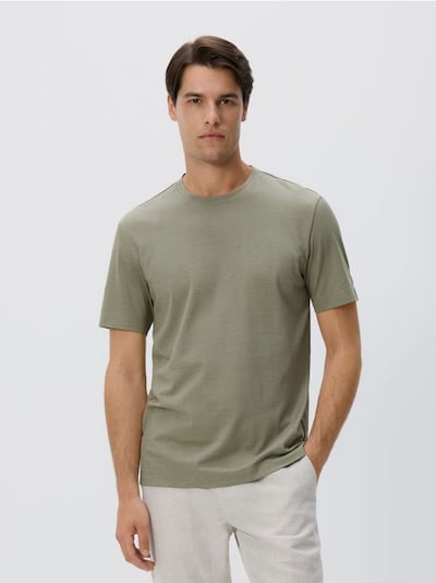 Regular fit mercerised cotton rich T-shirt