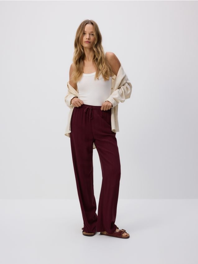 Loose trousers with linen blend - RESERVED