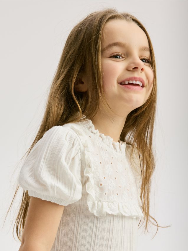 Cotton bodysuit with ruffle detail - RESERVED