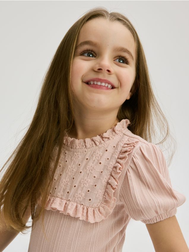 Cotton bodysuit with ruffle detail - RESERVED