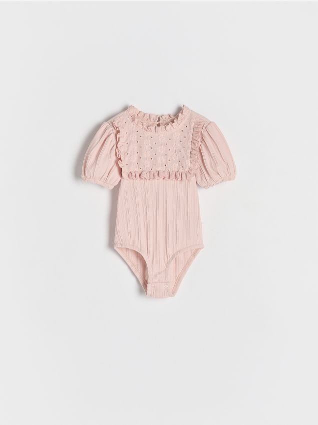 Cotton bodysuit with ruffle detail - RESERVED