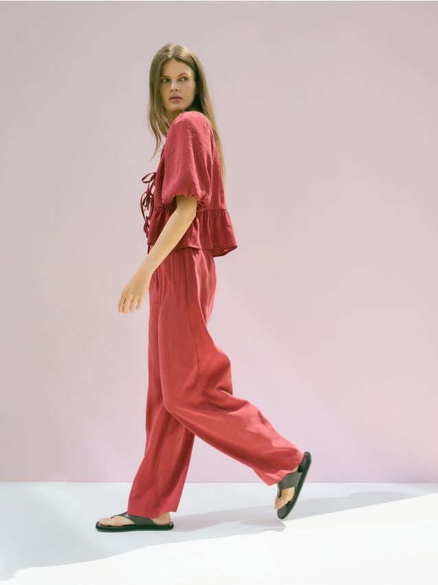 Loose modal blend trousers - RESERVED