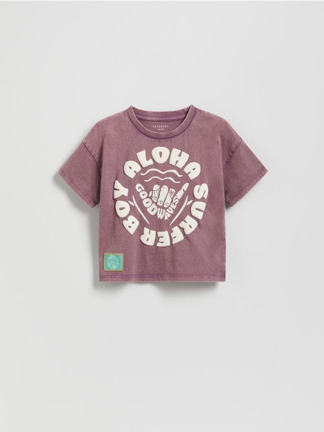 Reserved - BOYS` T-SHIRT - violet-prună