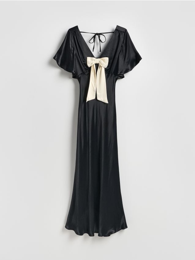 Abito in raso con fiocco