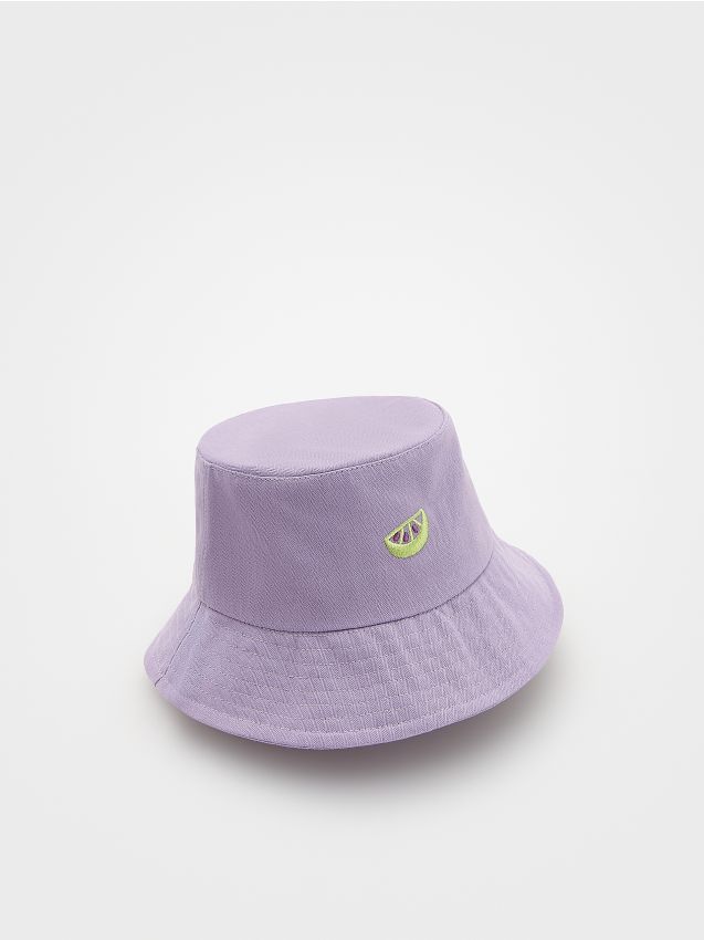 Reserved - pălărie bucket cu detaliu brodat - lavand