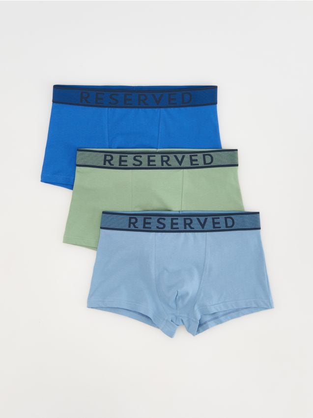 Reserved - Set de 3 perechi de boxeri classic - verde-deschis