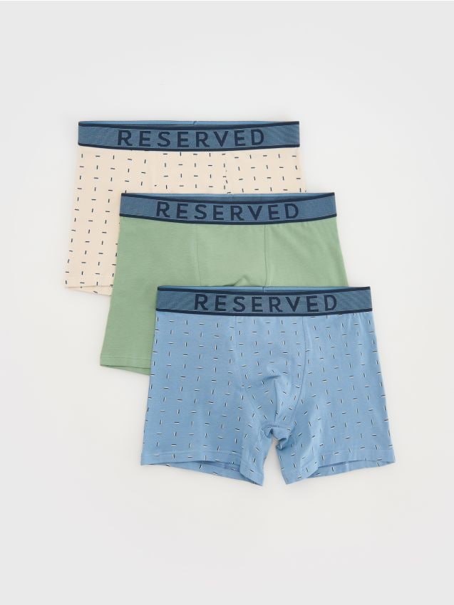 Reserved - Set de 3 perechi de boxeri long - verde-deschis