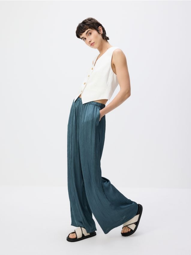 Crease effect trousers - RESERVED