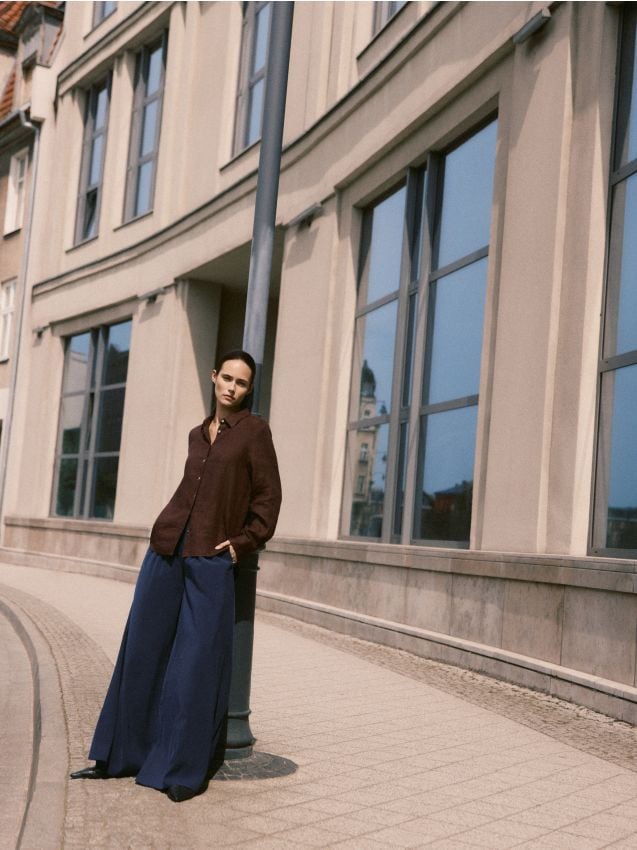 Viscose rich palazzo trousers - RESERVED
