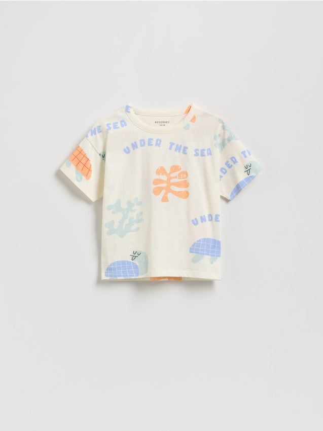 Cotton T-shirt with print - RESERVED