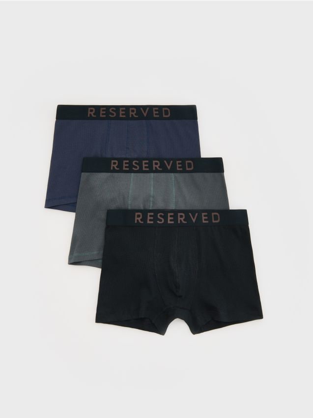 Reserved - Set de 3 perechi de boxeri long - negru-antracit