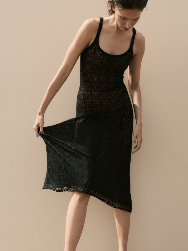 Openwork linen-blend dress - RESERVED