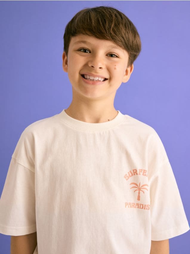Cotton T-shirt with print - RESERVED
