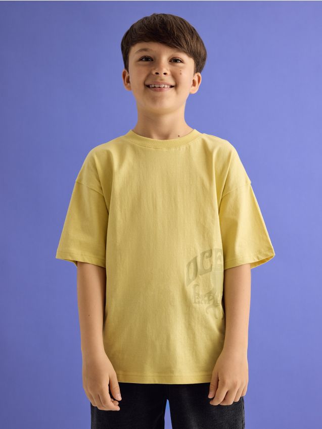 Cotton T-shirt with print - RESERVED