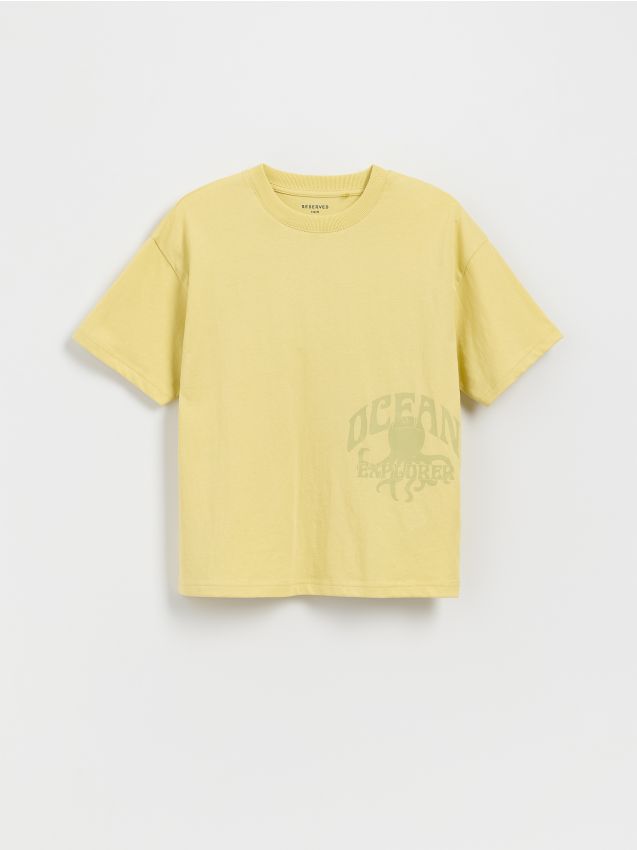 Cotton T-shirt with print - RESERVED
