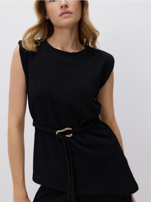 Blouse with decorative buckle - RESERVED