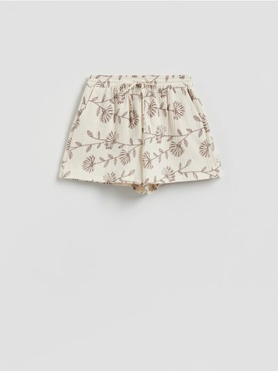 Gemusterte Musselin-Shorts