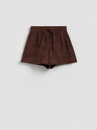 Gemusterte Musselin-Shorts