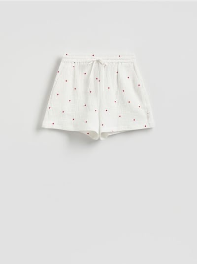 Gemusterte Musselin-Shorts