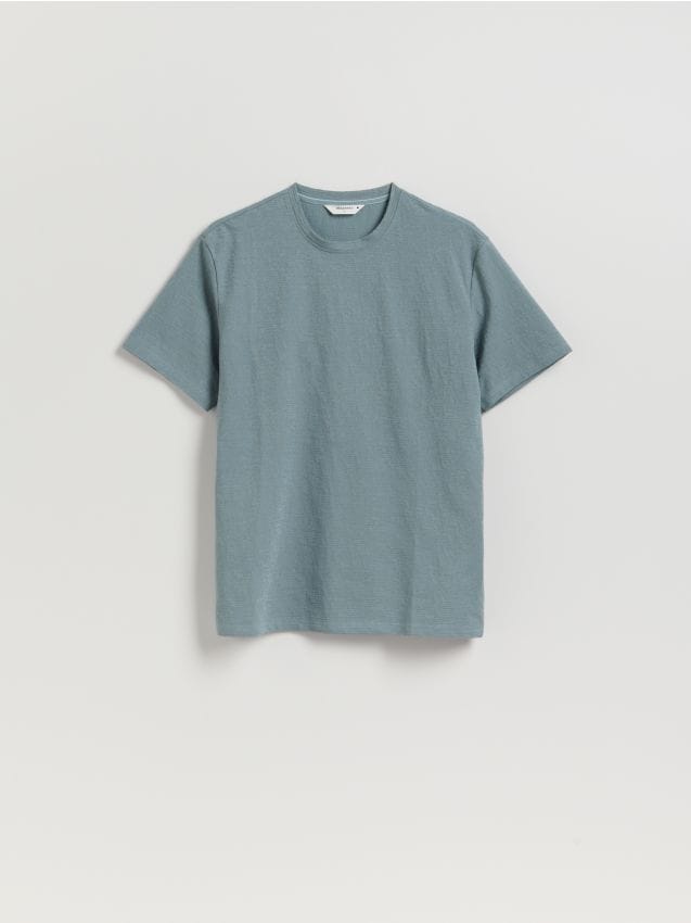T-shirt de ajuste comfort fit em tecido estruturado - RESERVED