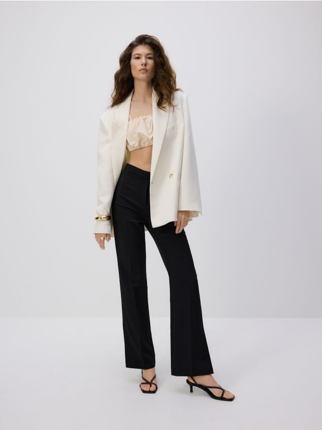 Trousers with pressed crease - RESERVED