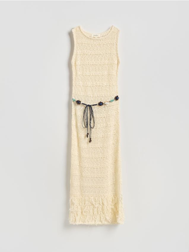 Jersey dress with belt - RESERVED