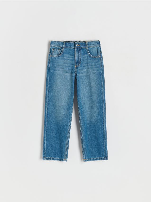 Reserved - Pantaloni straight clasici din denim - albastru