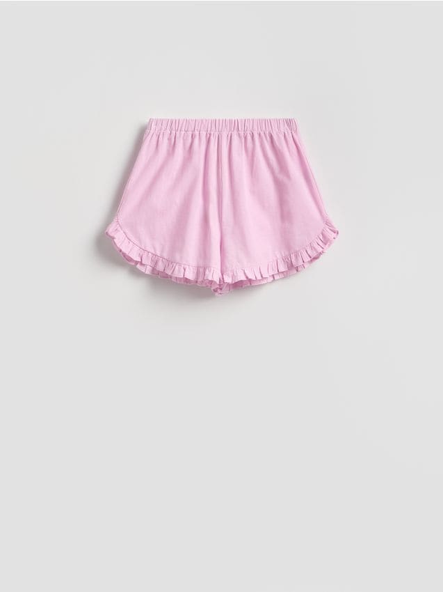 Cotton shorts with ruffles - RESERVED