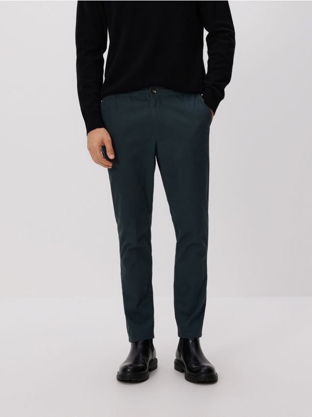 Reserved - Pantaloni jogger slim - Albastru metalizat