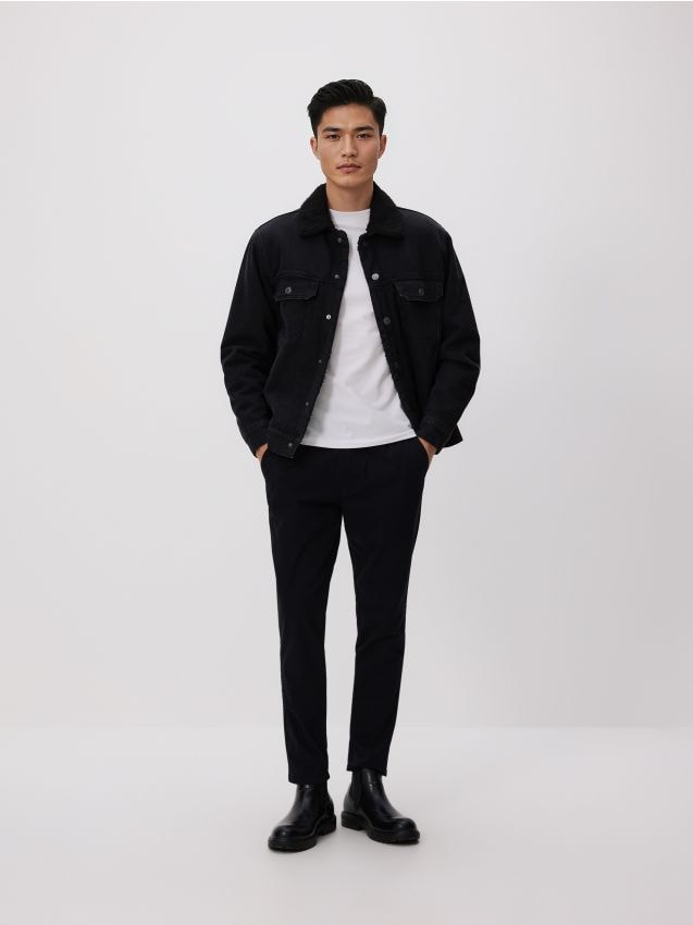 Reserved - Pantaloni jogger slim - negru