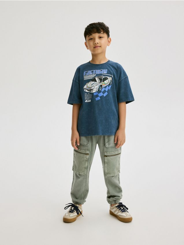 Reserved - t-shirt oversize - bleumarin