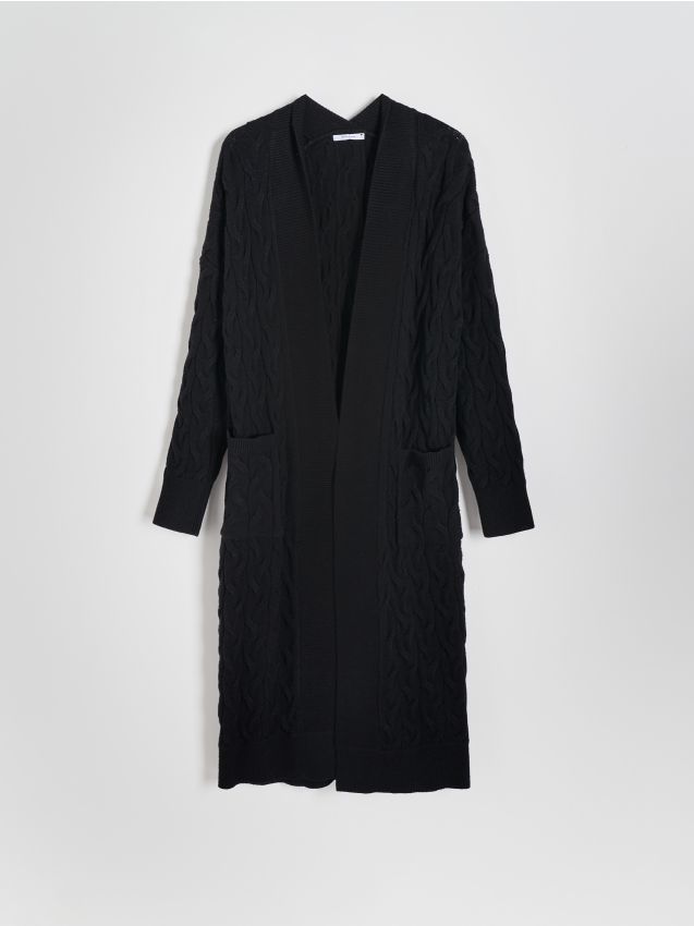 Reserved - cardigan cu adaos de viscoză - negru