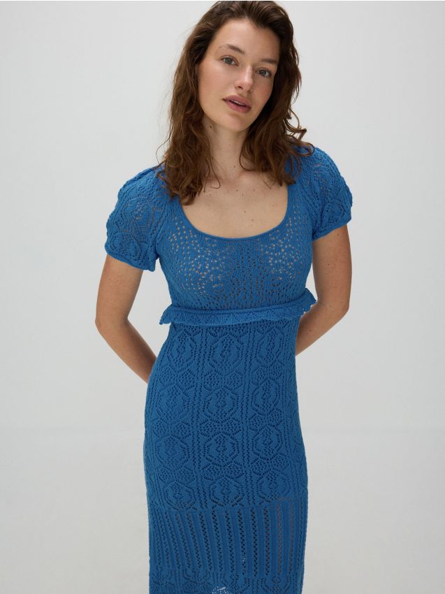 Reserved - rochie din jerseu - albastru