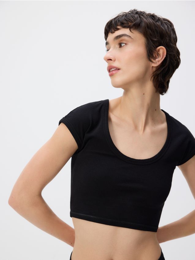 Crop top in misto cotone - RESERVED