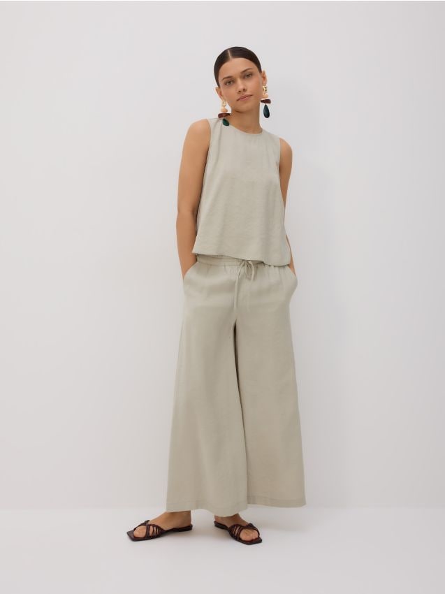 Wide modal trousers - RESERVED