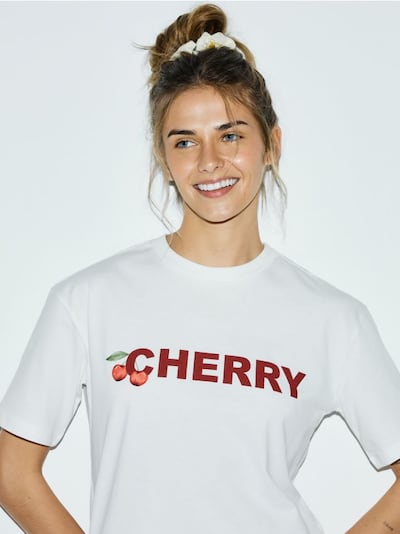 Tricou regular cu imprimeu